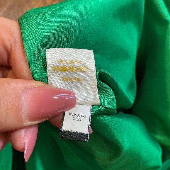 Kate Spade New York Silk Bow Neck Blouse XXS | Emerald Green - Picture 7 of 8